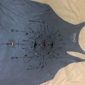 Size large relaxed fit tank top. Super cute!